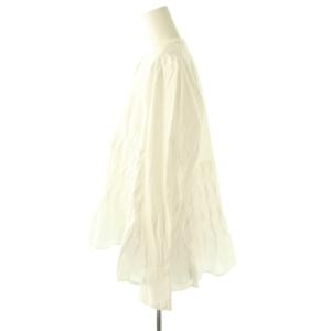 NE QUITTEZ PAS! 25SS Cotton Poplin Wave Tuck Blouse ブラウス 長袖 ホワイト /HK