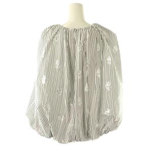NE QUITTEZ PAS! 25SS Poplin Foil Print Balloon Top ブラウス ストライプ ノースリーブ