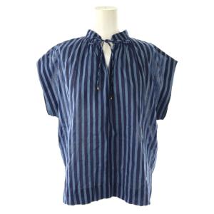 24SS Cotton Voile Stripe French Sleeve Blouse ブラウス ストライプ