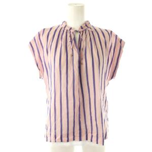 24SS Cotton Voile Stripe French Sleeve Blouse ブラウス ストライプ