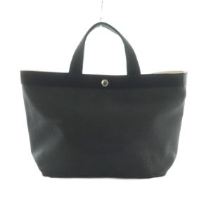 704GP コーテッドキャンバススクエアトートバッグ ブラック