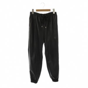 25AW レザーライクトラックパンツ 34 ブラック