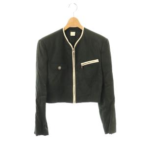 ショートジップジャケット アウター ノーカラー I44 黒 /NR OS SH