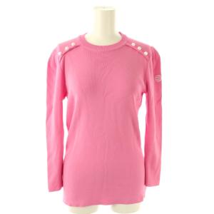 PEARL ROUND NECK TOP ニット カットソー 長袖 38 ピンク /HK OS SH