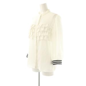BORDERS at BALCONY FRILL GEORGETTE BLOUSE 38 ホワイト