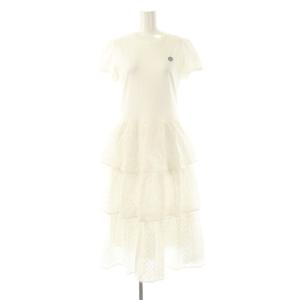 LACE DRESS ワンピース ロング 半袖 38 ホワイト /HK OS SH