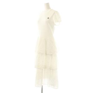 BORDERS at BALCONY LACE DRESS ワンピース ロング 半袖 38 ホワイト /HK OS SH