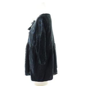 GRACE CONTINENTAL レースコンビトップ ブラウス プルオーバー 36 ネイビー ブラック /DF OS
