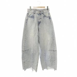 24SS 切替ボリュームデニムパンツ ジーンズ ワイド 36 ライトブルー /ES OS