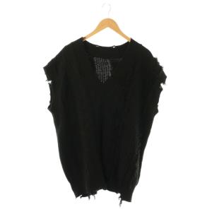 24AW クラッシュニットトップ ベスト プルオーバー 36 ブラック /DF OS