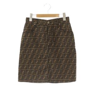 ズッカ柄 タイトスカート ミニ I44 ブラウン /HK OS