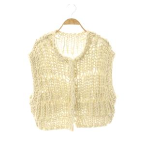 23AW Chunky Hand Knitvest ニットベスト 透かし編み F アイボリー /CX OS