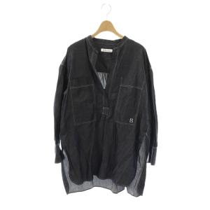 25SS ポケットチュニックシャツ リネン混 F ネイビー /DO OS