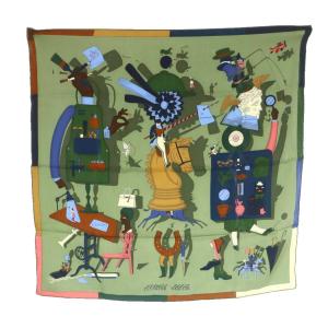 カレ70 Illusion Exquise 華麗なるイリュージョン スカーフ シルク