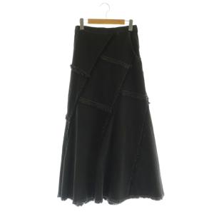 UND PATCHWORK DENIM SKIRT スカート ロング デニム フレア M 黒 02220920540