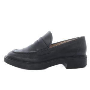 Gianvito Rossi コインローファー スリッポン ローヒール レザー 37.5 ブラック /YO30