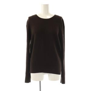 Compact Pullover プルオーバー ニット セーター 長袖 リブ 茶 /NR OS