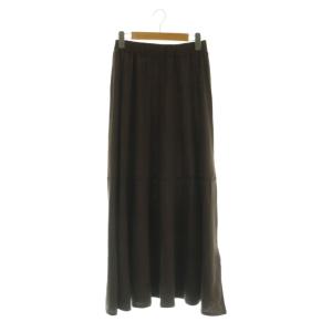 バナージャージースカート ウール イージー F ブラウン ロング丈 /MY OS