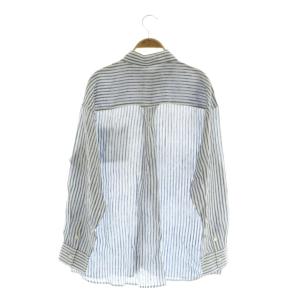 JOURNAL STANDARD 24SS ゼフィールリネンレギュラーシャツ 長袖 ストライプ ブルー /MY OS