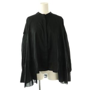 25SS バックギャザーブラウス シャツ ブラック /ES OS