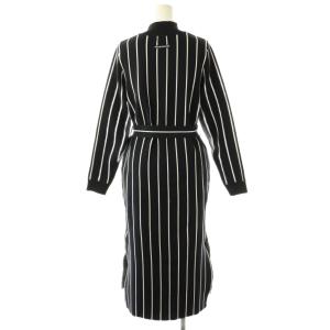 PEARLY GATES 23AW モックネックニットワンピース  PGロゴストライプ 0 ブラック ホワイト /ES OS