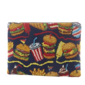 ラブラリーバイフェイラー バーガーショップ フラットポーチ ネイビー /YO18