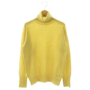 カシミヤ タートルネックプルオーバー ニット セーター 長袖 F イエロー /HK OS
