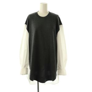 25AW COMBI LONG-SHIRT 38 グレー ホワイト