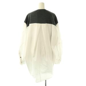 ENFOLD 25AW COMBI LONG-SHIRT 38 グレー ホワイト
