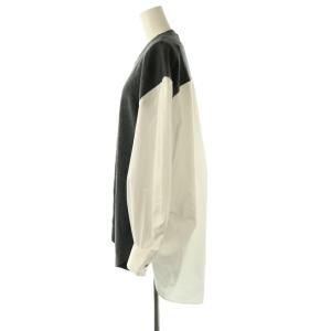 ENFOLD 25AW COMBI LONG-SHIRT 38 グレー ホワイト