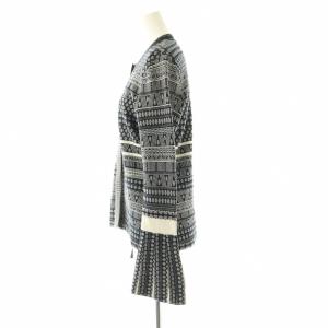 Mame Kurogouchi Mishima Karatsu Floral Pattern Knitted Cardigan