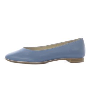 Odette e Odile ソフトVカット フラット パンプス スクエアトゥ レザー 24.5cm ブルー /YO23