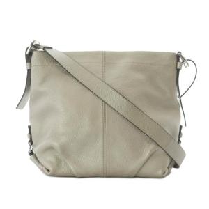 ショルダーバッグ シルバー色 シボ加工 ステッチデザイン F15064 /RI OS