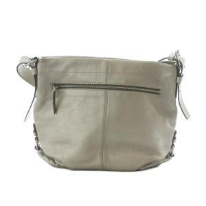 COACH ショルダーバッグ シルバー色 シボ加工 ステッチデザイン F15064 /RI OS