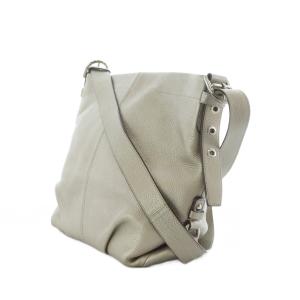 COACH ショルダーバッグ シルバー色 シボ加工 ステッチデザイン F15064 /RI OS