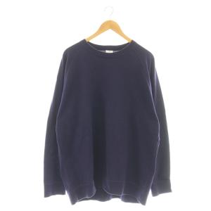 クルーネックカットソー Tシャツ プルオーバー 長袖 L パープル /DF OS AD