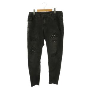 × ビッグジョン BIG JOHN ダメージ加工 ヴィンテージ加工 カットオフ ストレッチ デニムパンツ