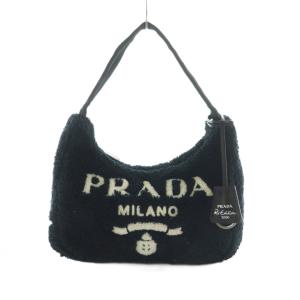 テリーミニハンドバッグ ボア ブラック 1NE515