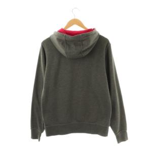 THE NORTH FACE ロゴフードプルオーバー パーカー フーディー S グレー レッド /DF OS SH