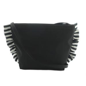 ショルダーバッグ フリル 黒 白 /MI OS SH