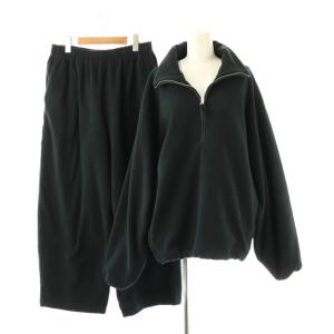 24AW ドロストヘムエコフリース ハーフジップ プルオーバージャケット ワイドパンツ セットアップ F