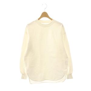 ラウンドヘムロングTシャツ カットソー 長袖 ホワイト /HK OS