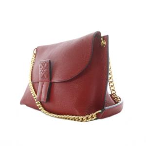 LOEWE アベニュー チェーンショルダーバッグ レッド ロゴエンボス