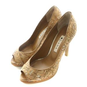 オープントゥパンプス 21.5cm 茶 ブラウン /SS OS