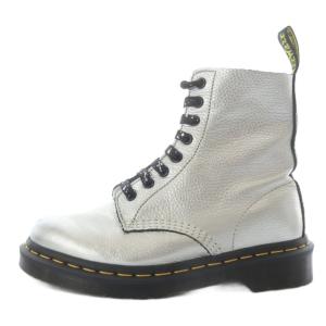 Dr.Martens PASCAL 8ホールブーツ ワークブーツ ショート フラット レースアップ レザー UK5 シルバー色