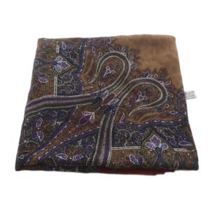 YVES SAINT LAURENT ウール シルク ショール スカーフ 総柄 赤 レッド /SR OH