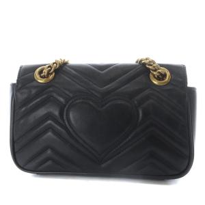 GUCCI GGマーモント チェーンショルダー バッグ ブラック 446744