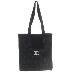 ノベルティ ココマーク メッシュ トートバッグ ハンドバッグ 黒 ブラック /SR OH