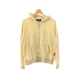 ベロア ジップアップパーカー ラインストーン F アイボリー /HK OS