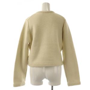 Plage 25AW Plage KNIT COMPACT ジャケット ノーカラー ニット コットン F クリーム色